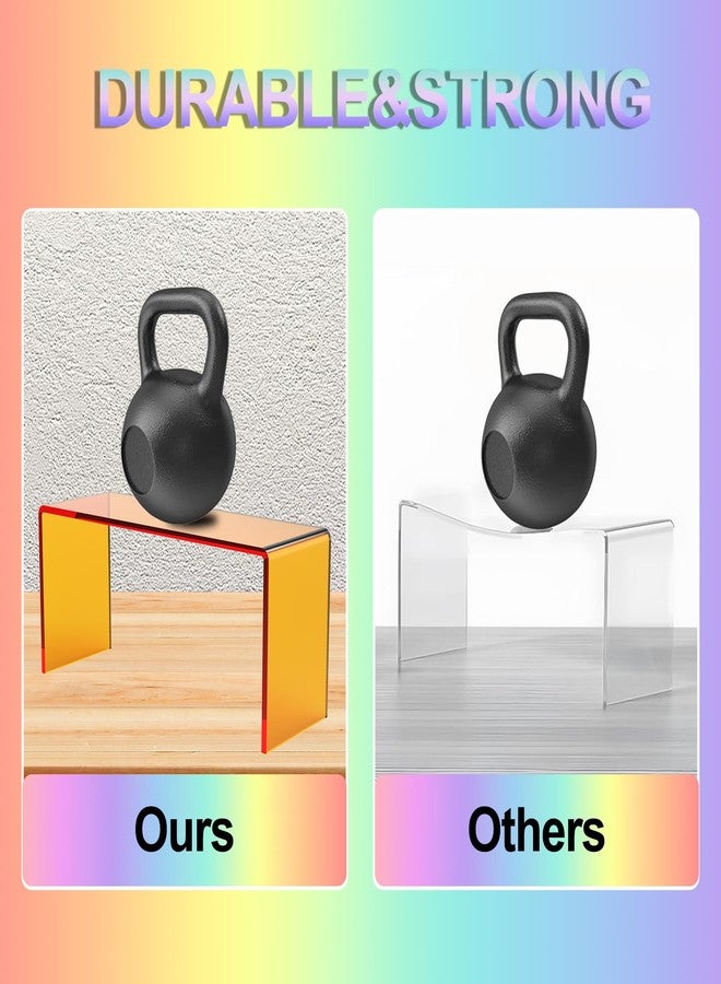 SOVQUEST 6 PCs Risers Display Stands 3 Tiers Desktop Acrylic Shelves Cake Dessert Holder Products Stand for Collectibles Shoes Jewels Pop Figure (Mix Colors) - Image 5